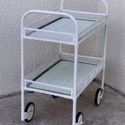 Vintage metal dessert trolley, openwork, 1950s.