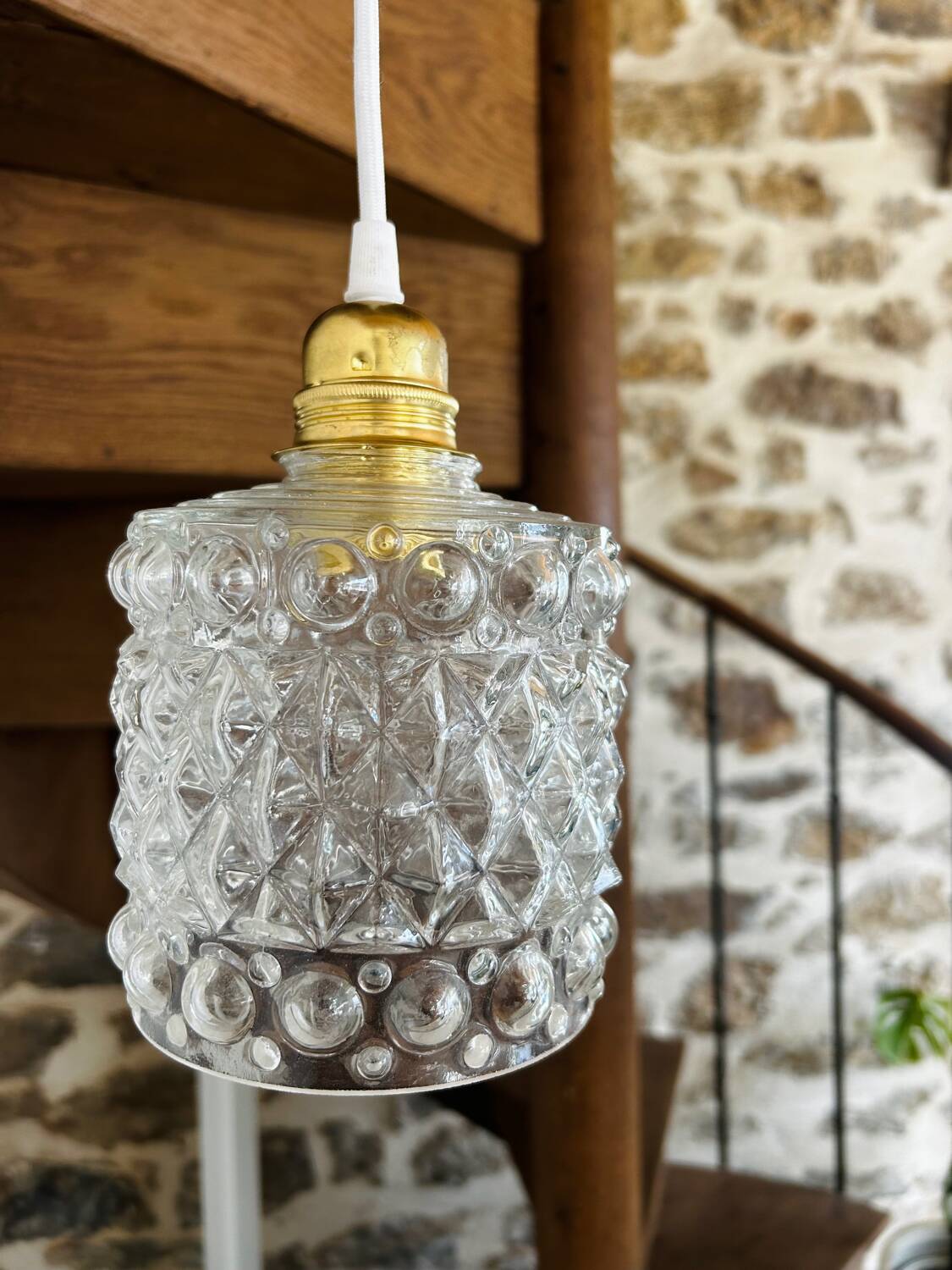 Modern vintage glass globe pendant light