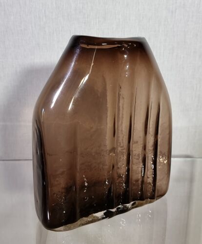 Vase brutaliste en verre Geoffroy Baxter pour Whitefriars, vers 1970