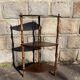 Vintage French wooden corner unit with three shelves