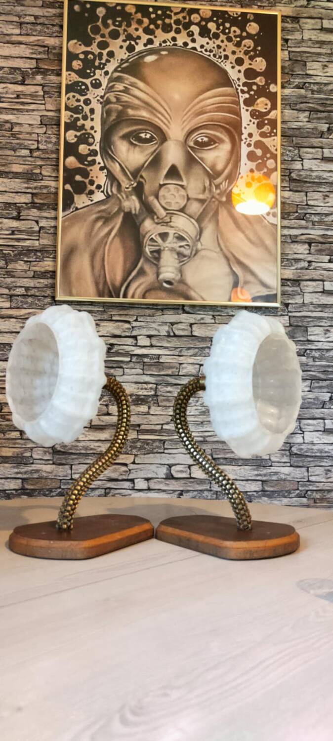 Art Deco 1950s brass wall lights