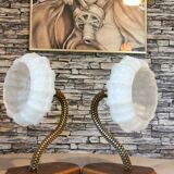 Art Deco 1950s brass wall lights