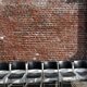 Set of 6 black metal chairs, model GF 40/4 by David Rowland.