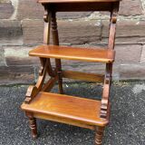 library step ladder vintage mahogany stool ladder