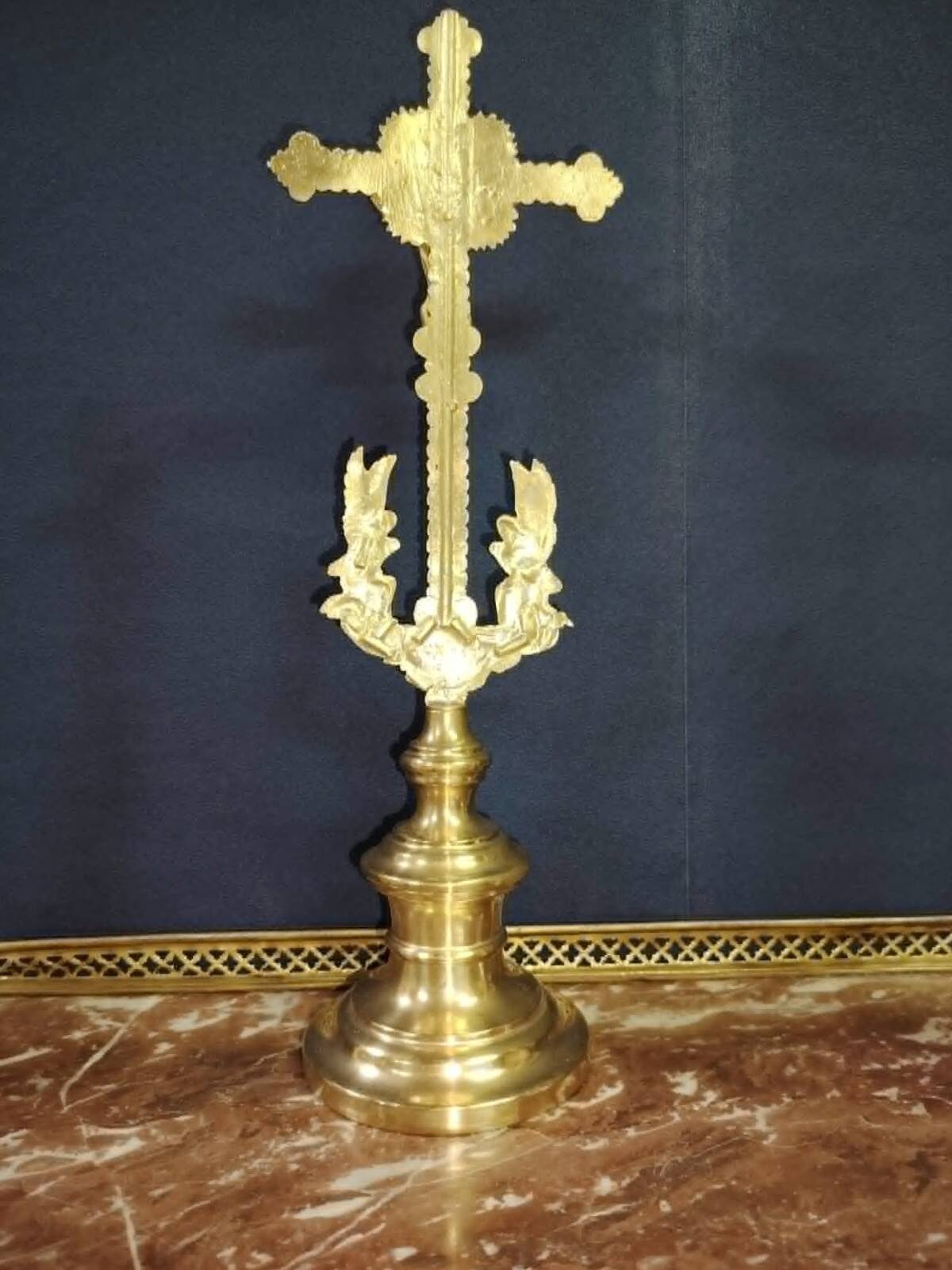 Three Gilded Bronze Altar Crosses, 19th Century