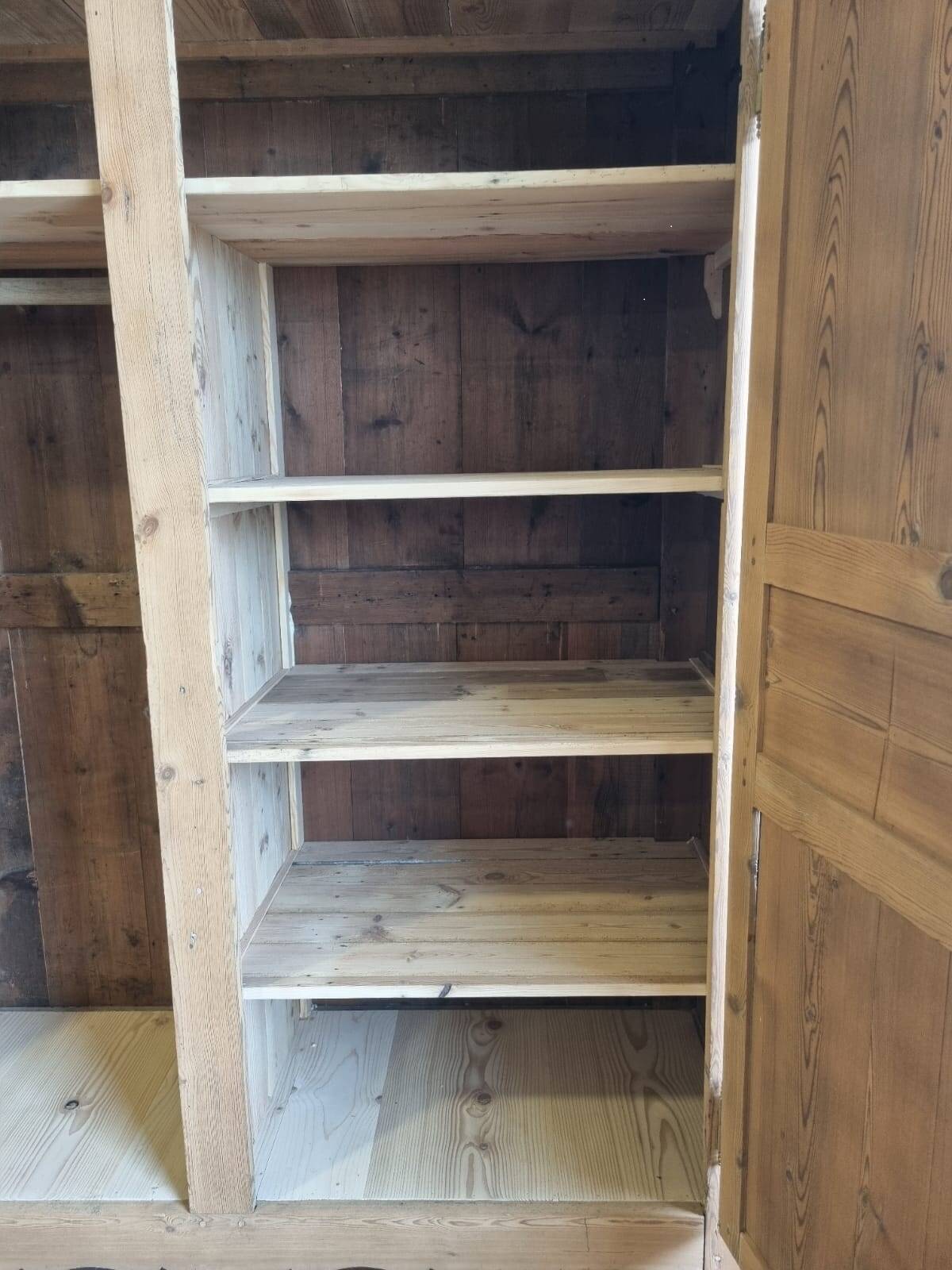 Restored late 19th-century pitch pine wardrobe