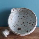 Sauceboat, fondue pot signed Gustave Tiffoche, Saint-Nazaire, 1975