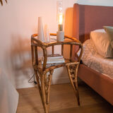 Paire de table de chevets en rotin 1960