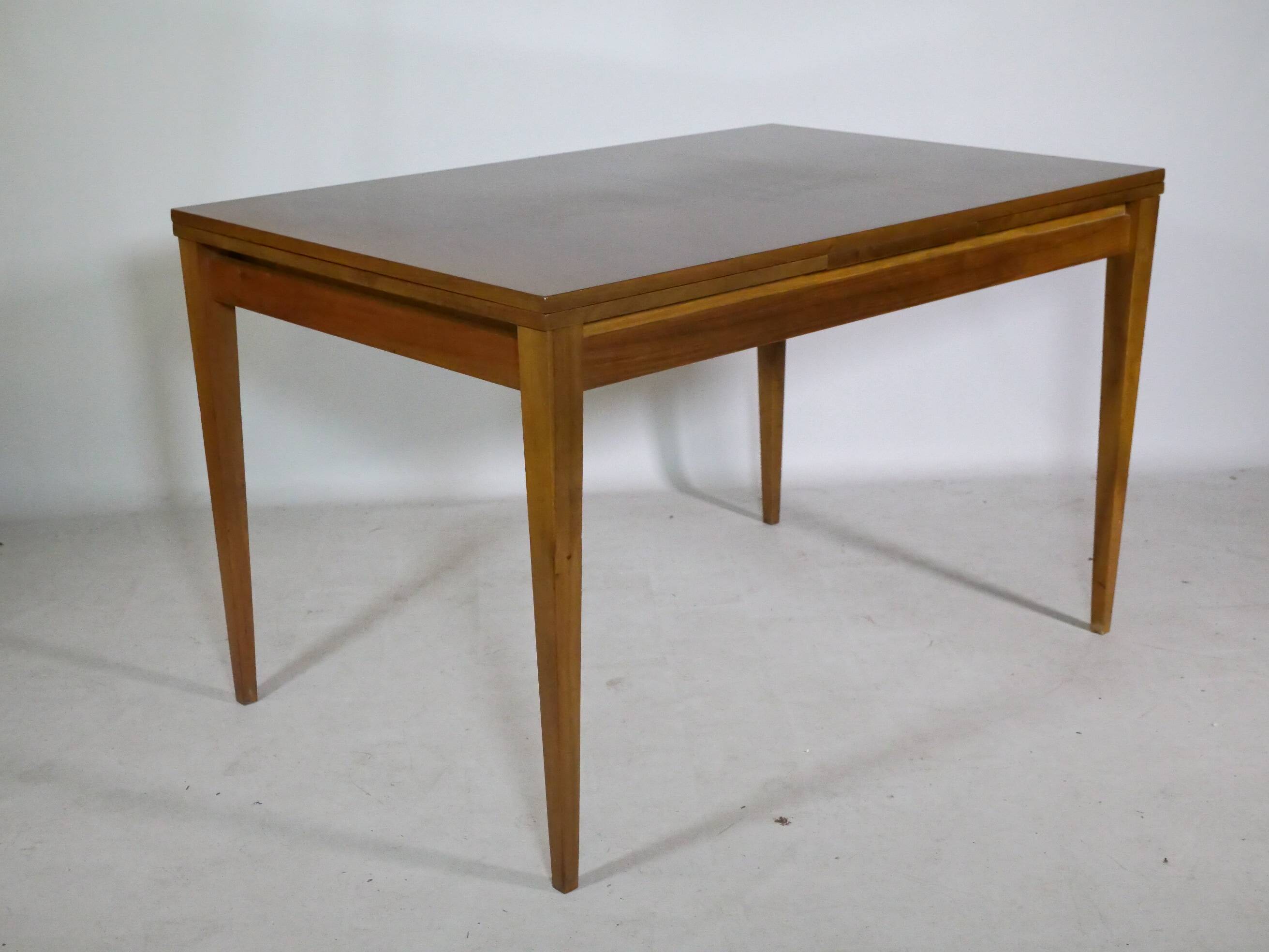 Extendable vintage dining table, walnut, 1960s