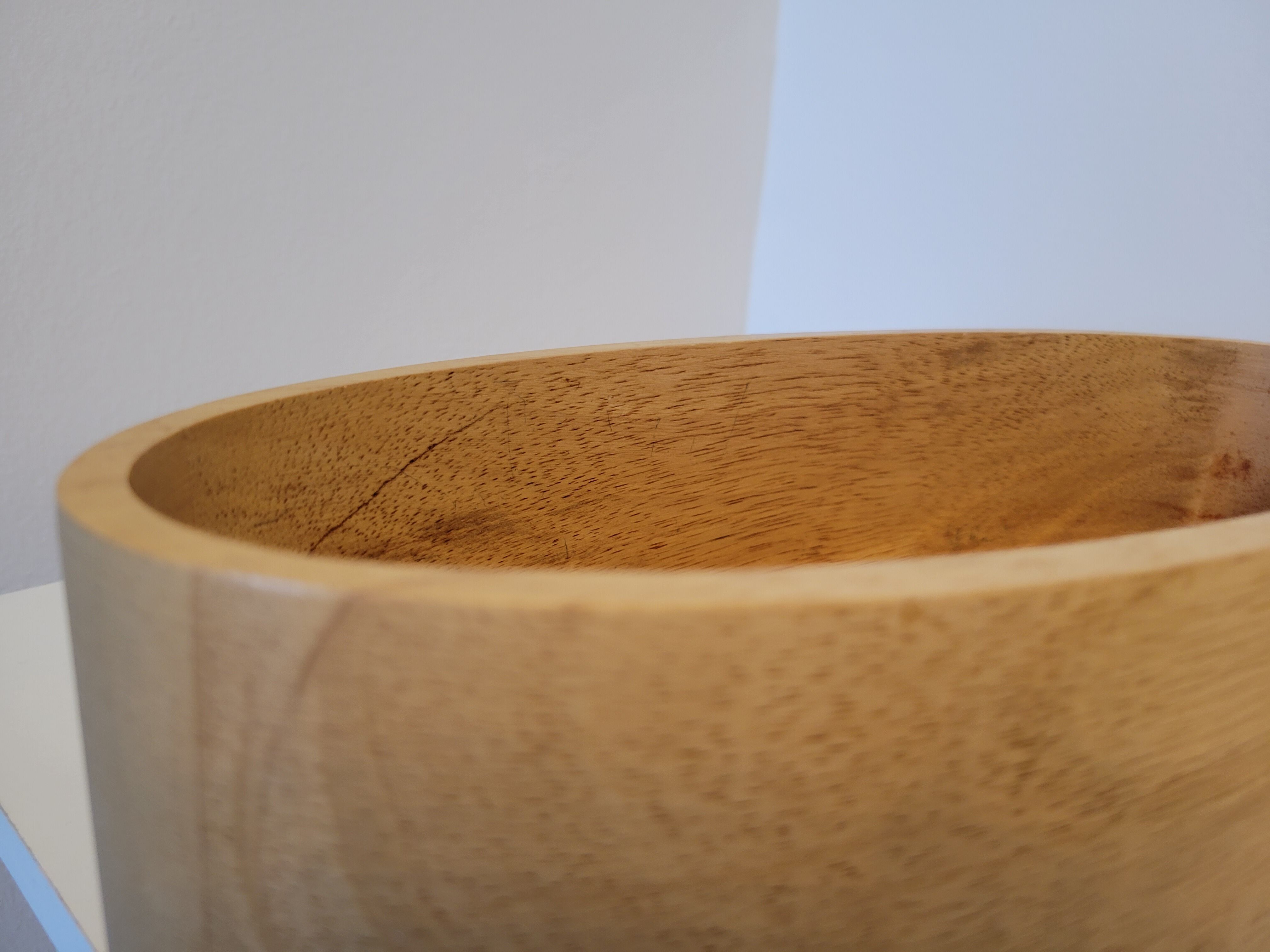 Oval solid wood bowl