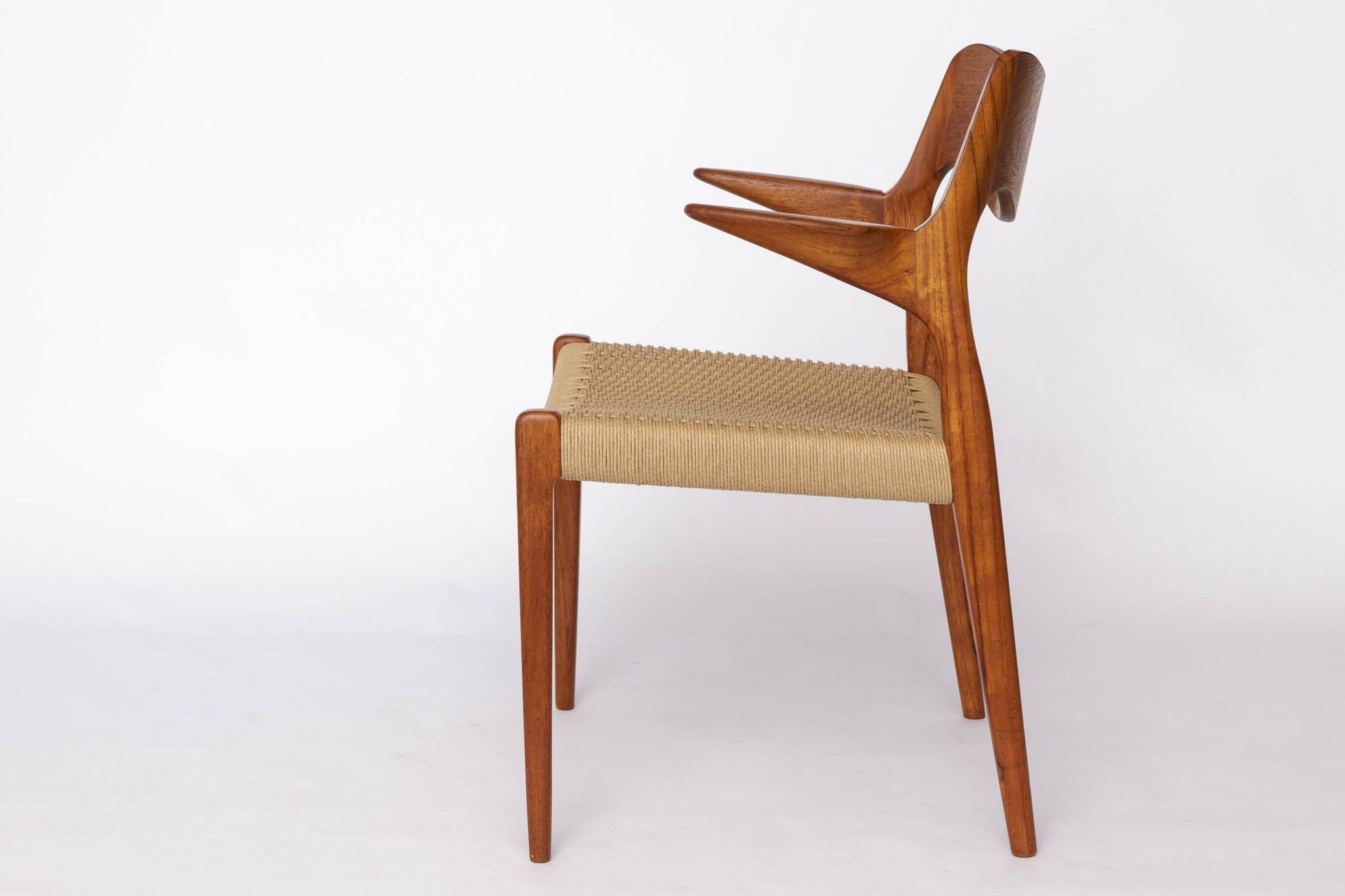 Niels Otto Møller Model 55 Armchair – Danish Teak Dining Chair Paper cord