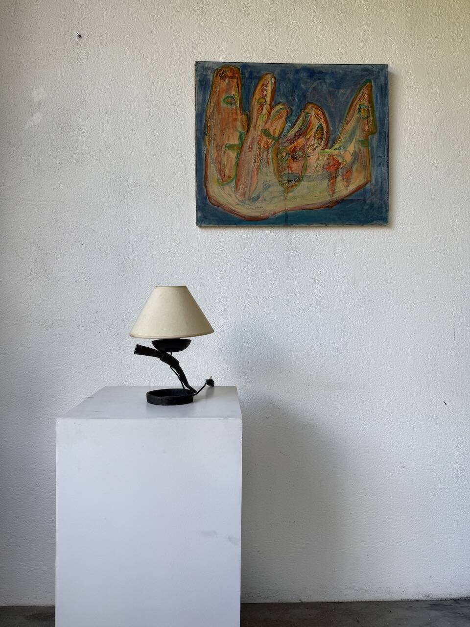 Brutalist metal lamp from the 50s