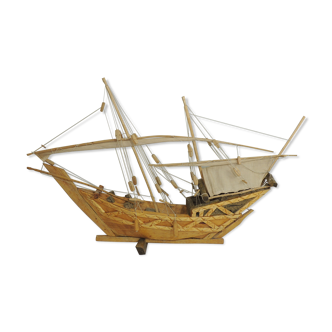 Model Boat exotic wood ivory coast vintage