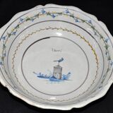 Nevers earthenware bowl with revolutionary decoration, 18th century