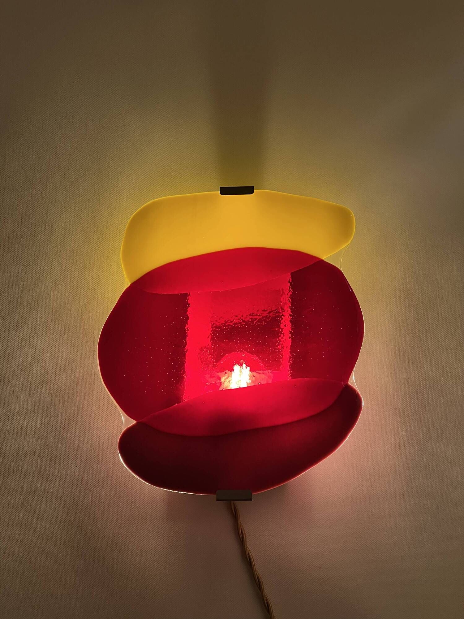 Handcrafted glass wall light