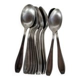 Manufrance 12 small silver-plated metal spoons / white