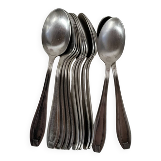 Manufrance 12 small silver-plated metal spoons / white