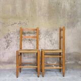Pair of straw chairs