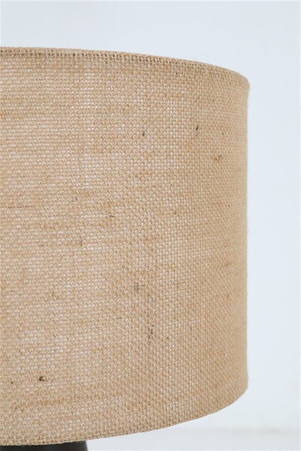 Big "1097" ceramic table lamp by Einar Johansen for Søholm with jute shade, mid-century Danish modern design, 1960s/1970s