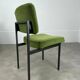 2 chairs and 1 office armchair from the 1950s in green velvet and black metal.