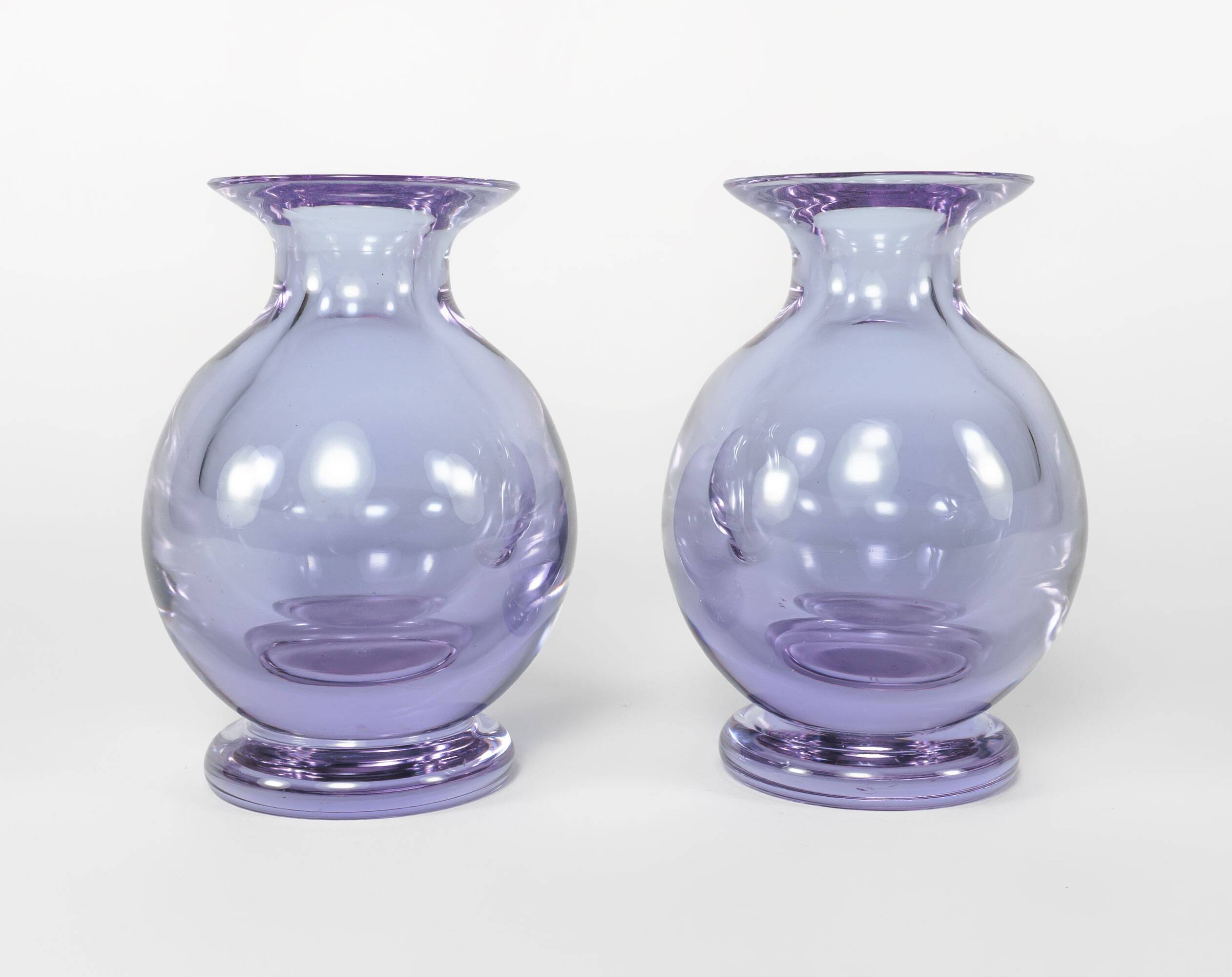 Paire de vases vintage Seguso Vetri d'Arte en verre de Murano néodyme des années 1970