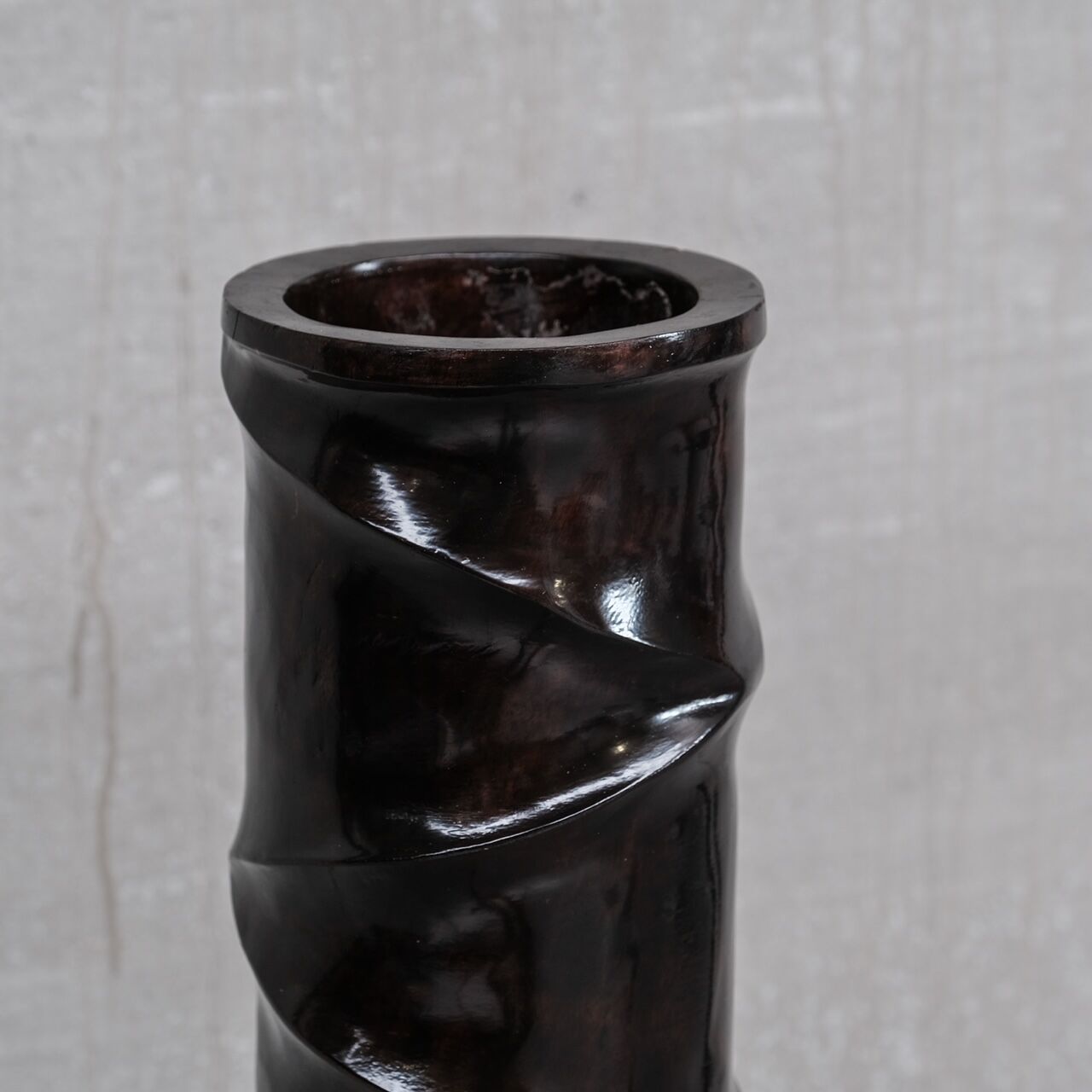 Pair of Wooden Tall French Mid-Century Decorative Vases