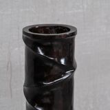 Pair of Wooden Tall French Mid-Century Decorative Vases