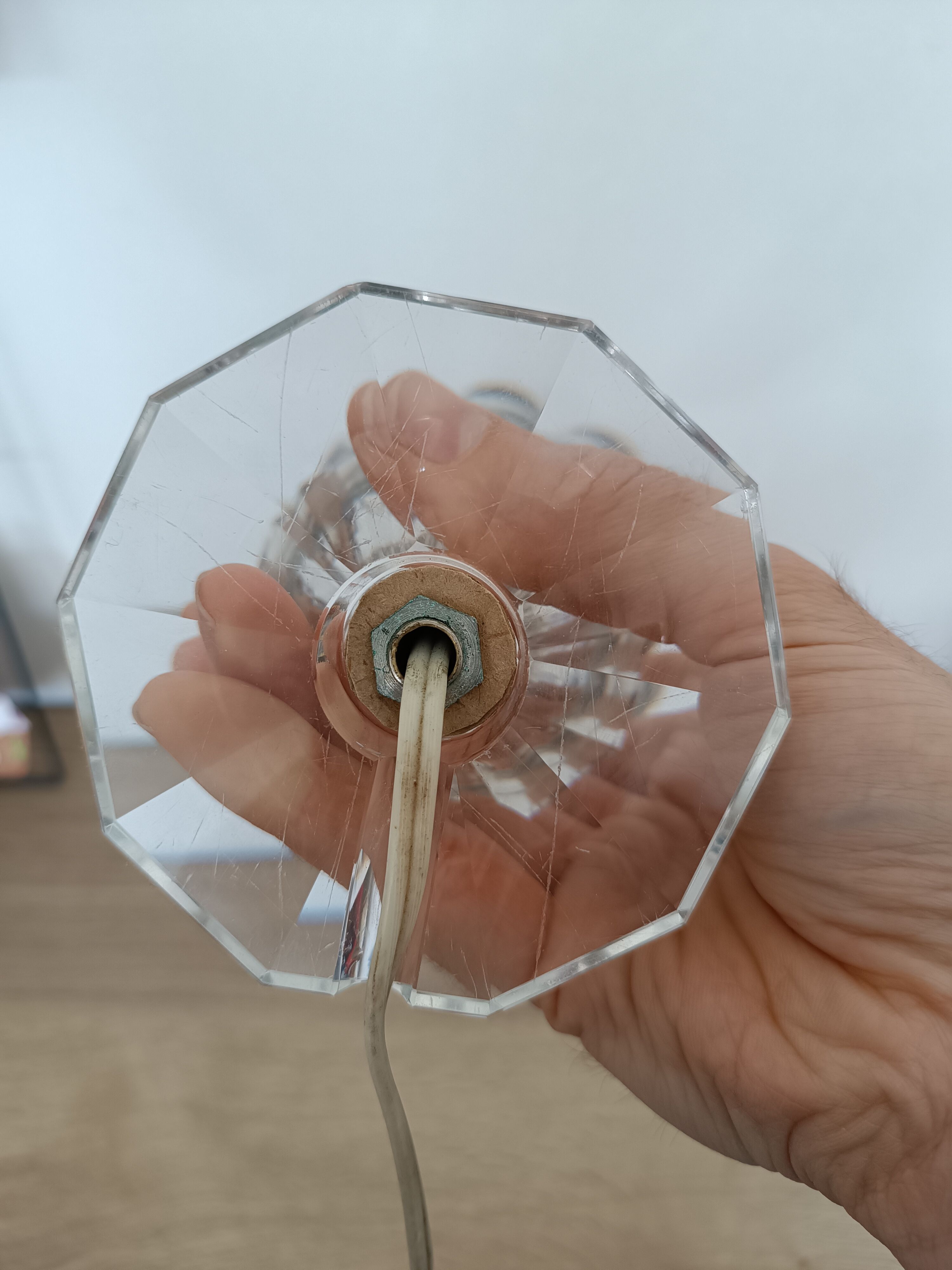 Pied de lampe boule de verre