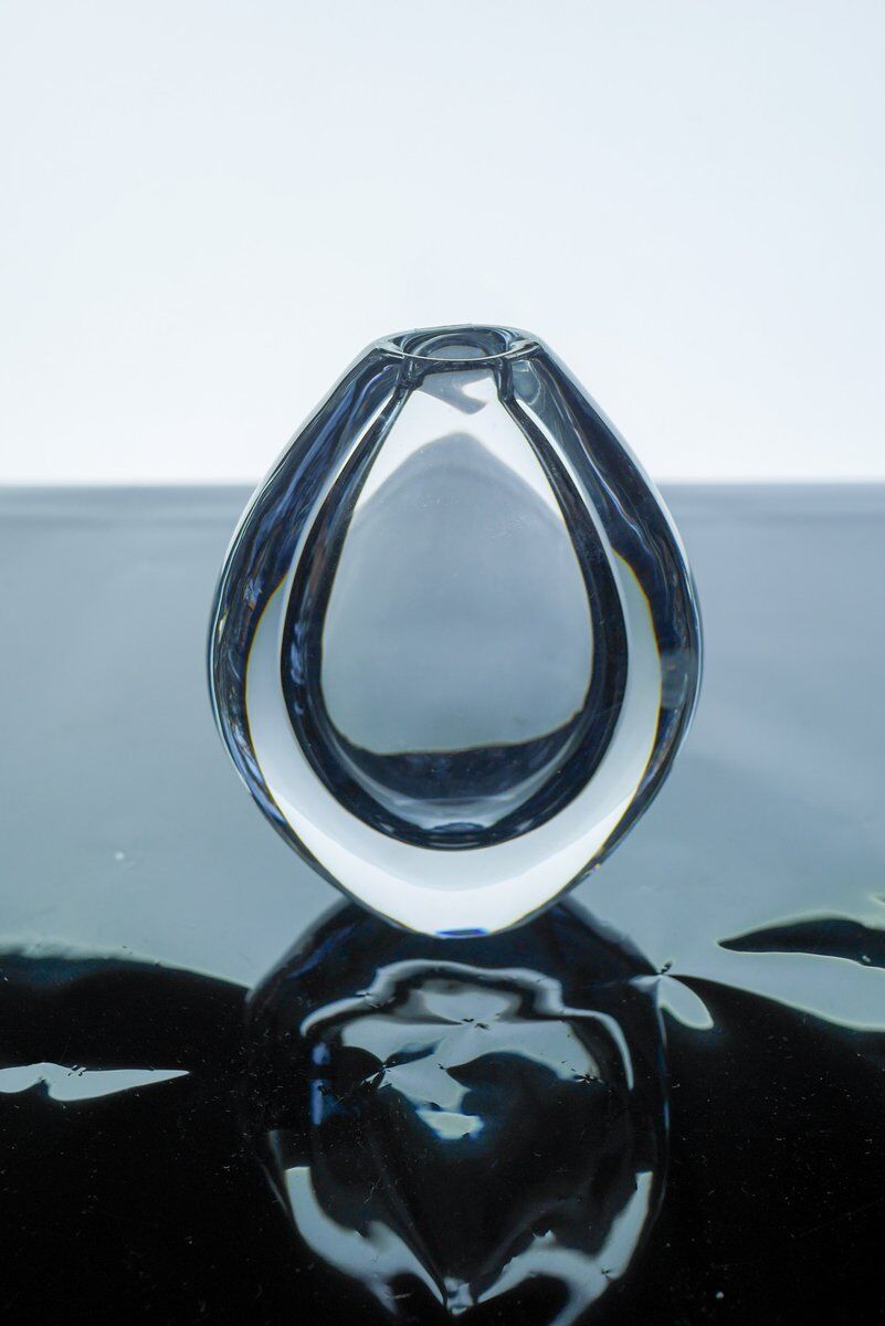 Crystal Lucid Drop Glass Vases by Sven Palmqvist for Orrefors, Sweden, 1950s, set of 3