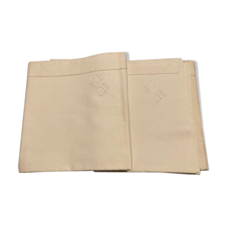 Set de 2 draps en métis blancs