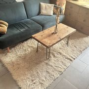 Large vintage carpet 100% pure wool Flokati with long pile from the 60s-70s.