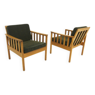 Set de 2 fauteuils en chêne, Skaraborgs Möbelindustri, Suède, 1960