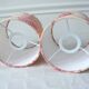 Pair of red toile de Jouy lampshades
