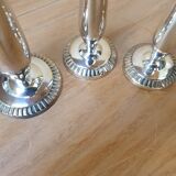 Set of 3 silver metal soliflores