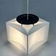 Lampe pendentif blanche vintage Cube, époque spatiale, années 1970