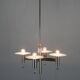 Machine Age Nickel-Plated 4-Flamming Chandelier, 1920s