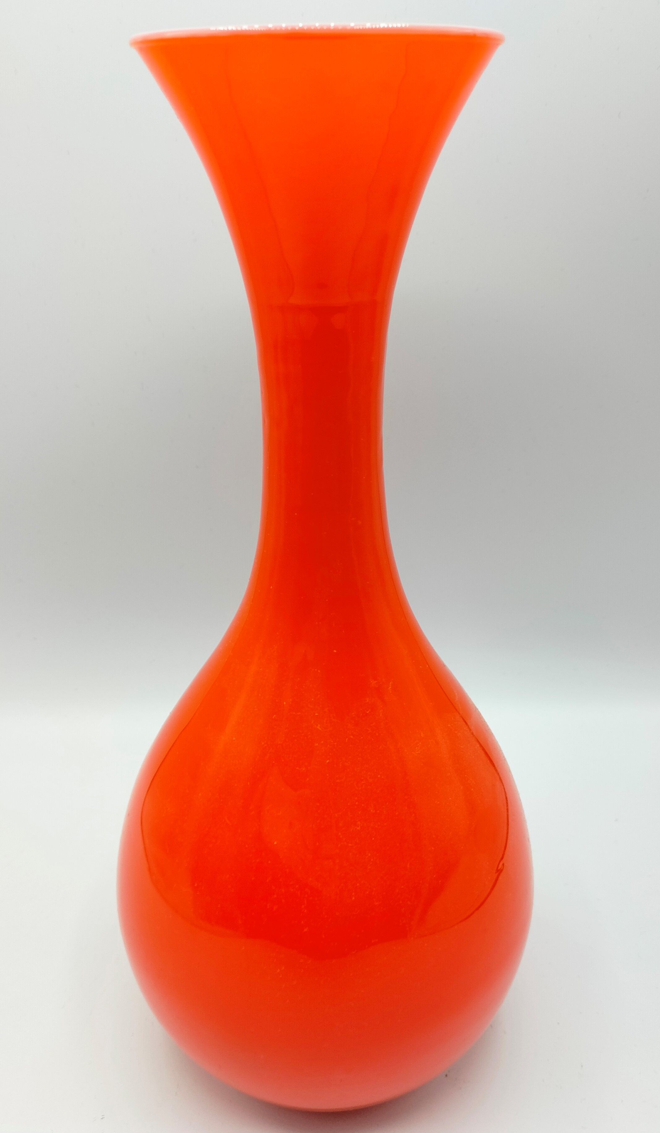 Orange glass vase 1970s