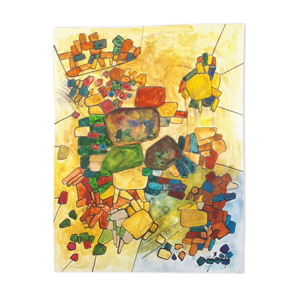 territoires" encre de chine et aquarelle