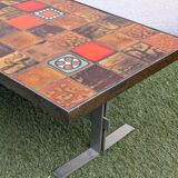 Vintage ceramic coffee table by Jean Gregorieff for Roche Bobois.