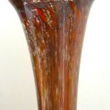 Art blown glass vase with inclusions of many colors