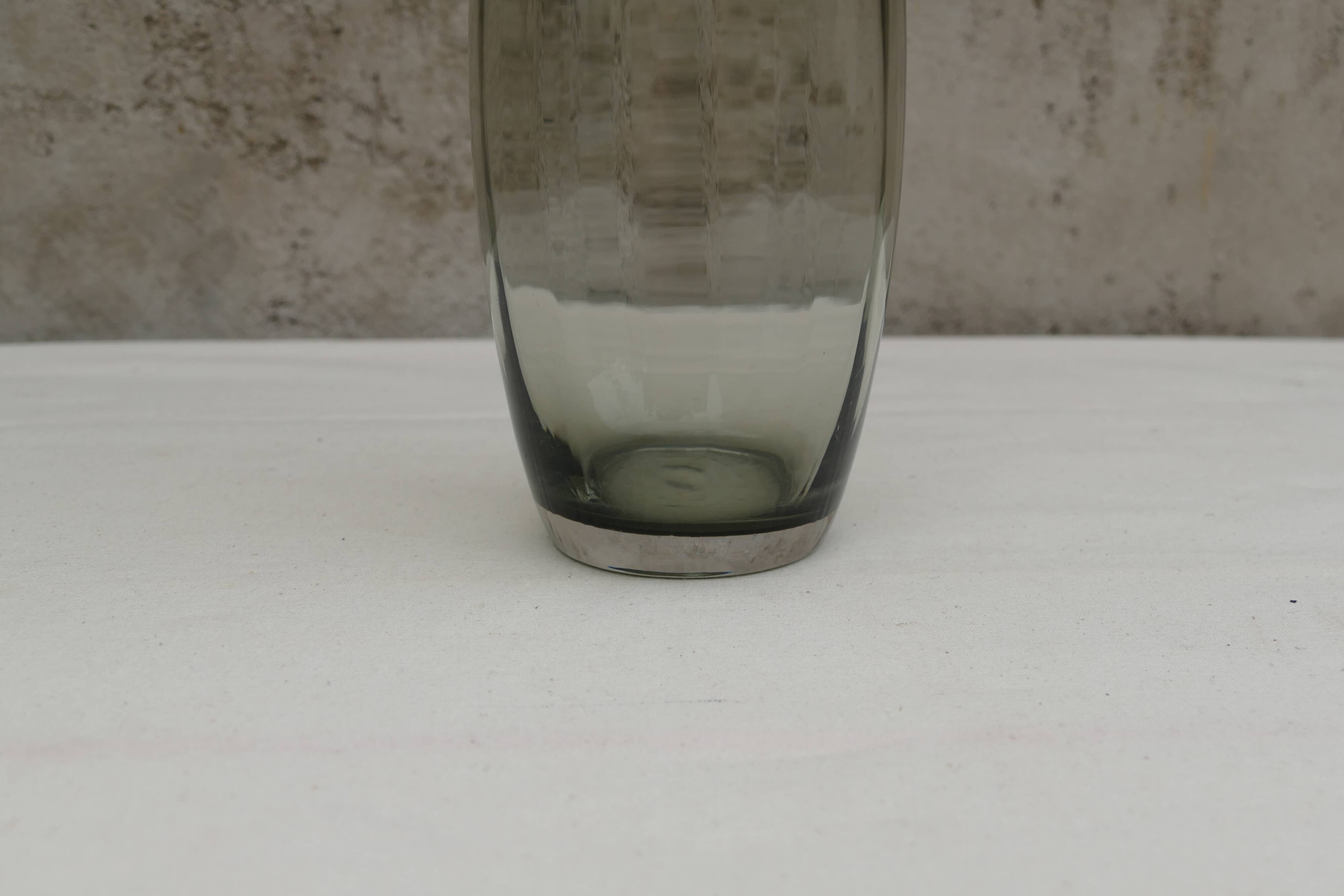 Vintage smoked glass vase