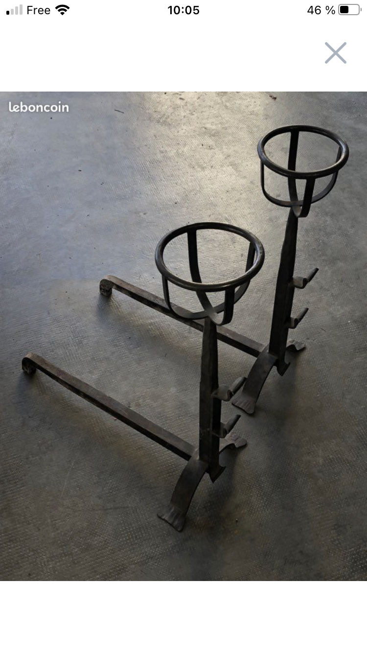 Pair of 18th century wrought iron andirons