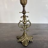 Antique chiselled bronze candlestick