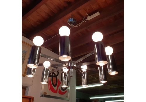 Lustre en acier italien de cru