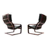 Set of Two Leather Armchairs by IKEA, Sweden, 1980's