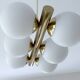 Vintage Glass Brass  Pendant Light, 1950s