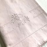 Antique linen and cotton towel dyed in soft pink