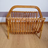 Vintage rattan magazine holder