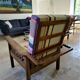 Morris armchairs reclining backrest in exotic wood