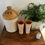 40s varnished sandstone canister